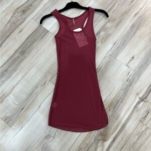 Sleeveless Sheer Burgundy Tank Top